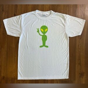 Peace Alien Vapor Apparel Men's White Graphic Tee